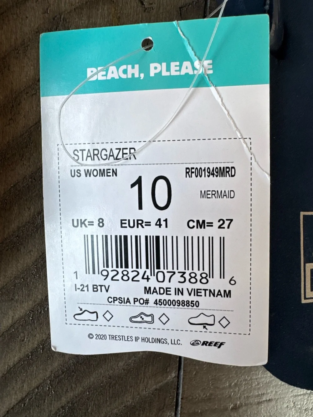 Reef Navy Stargazer Sparkle Flip Flops Women's Size 10 (NWT)